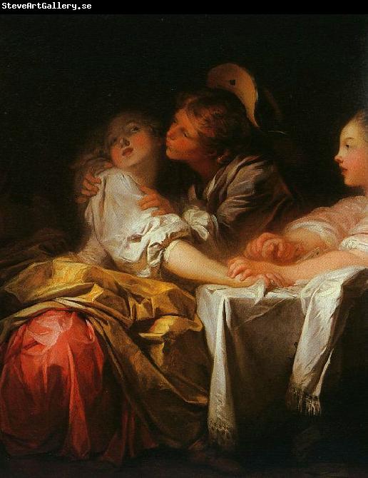 Jean-Honore Fragonard Stolen Kiss Detail